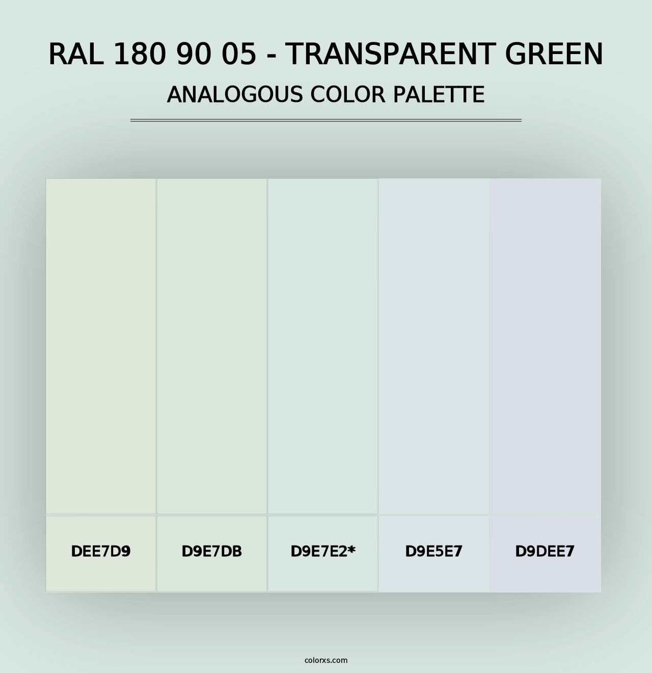 RAL 180 90 05 - Transparent Green - Analogous Color Palette