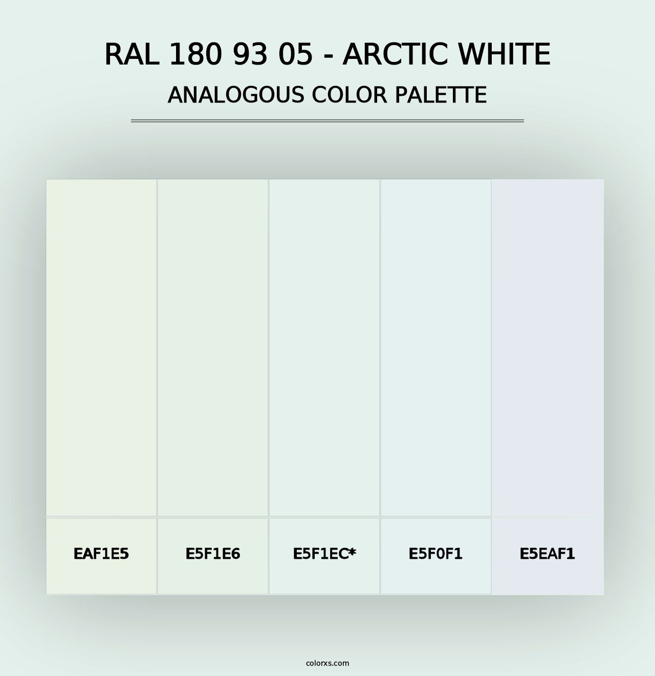 RAL 180 93 05 - Arctic White - Analogous Color Palette