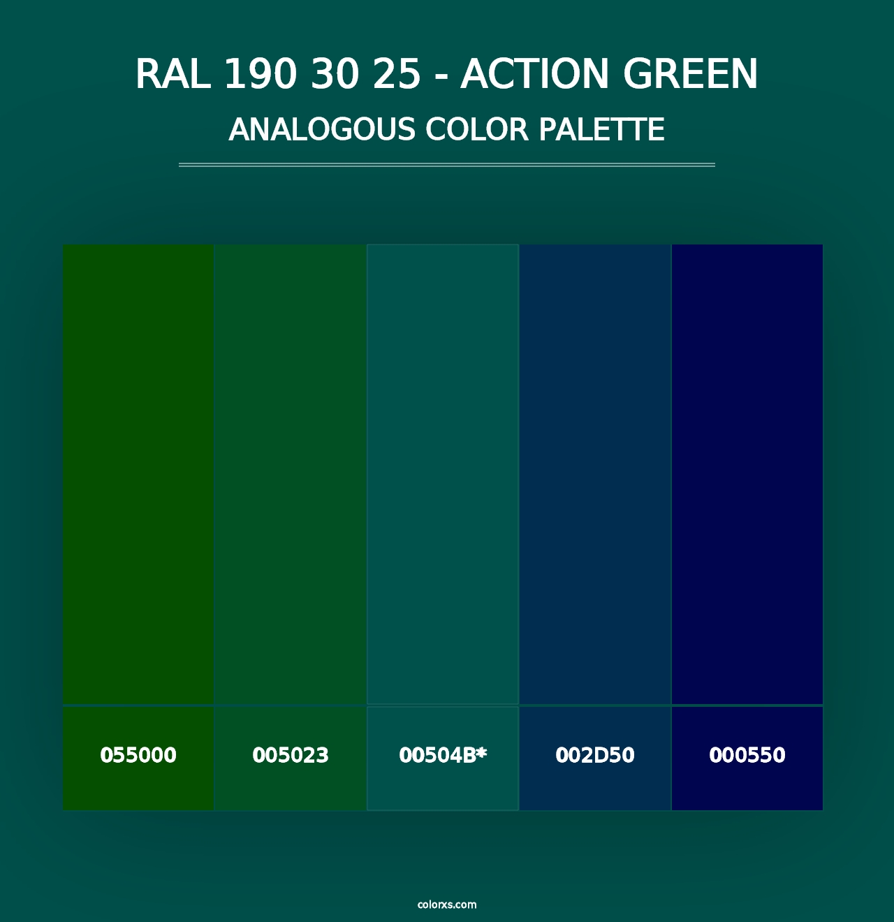 RAL 190 30 25 - Action Green - Analogous Color Palette