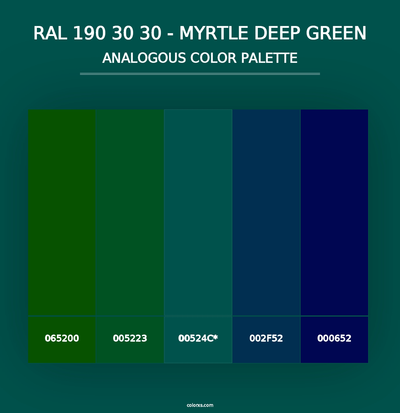 RAL 190 30 30 - Myrtle Deep Green - Analogous Color Palette