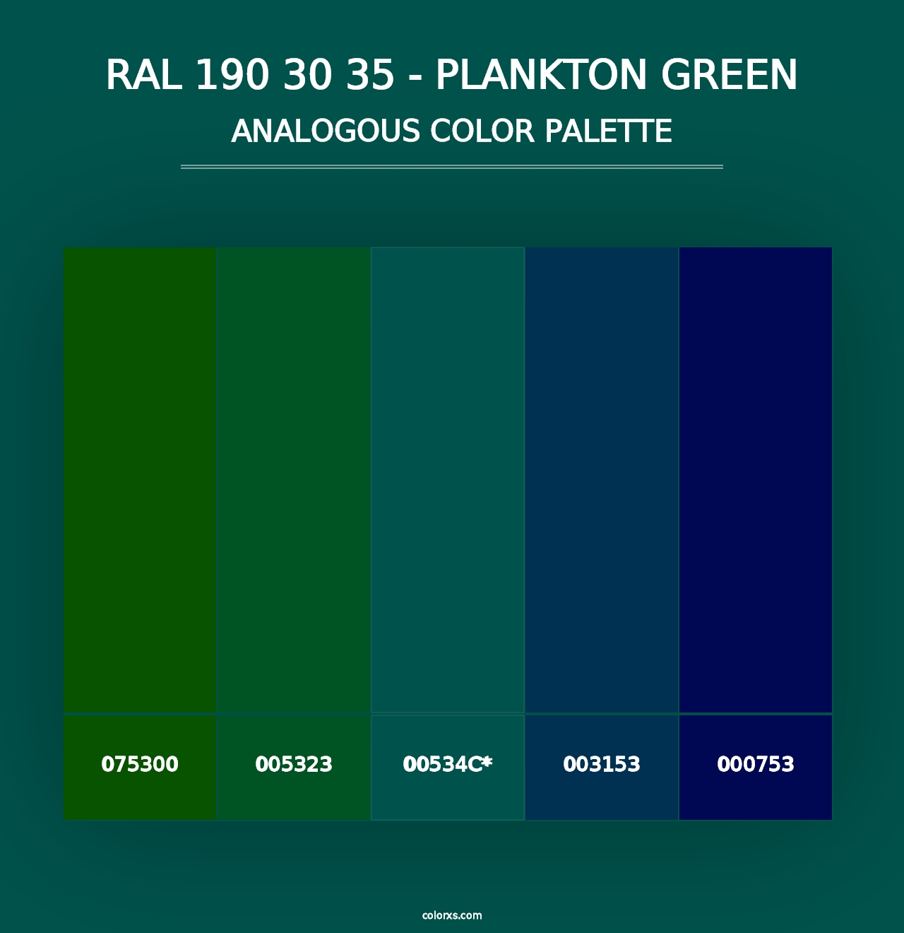 RAL 190 30 35 - Plankton Green - Analogous Color Palette