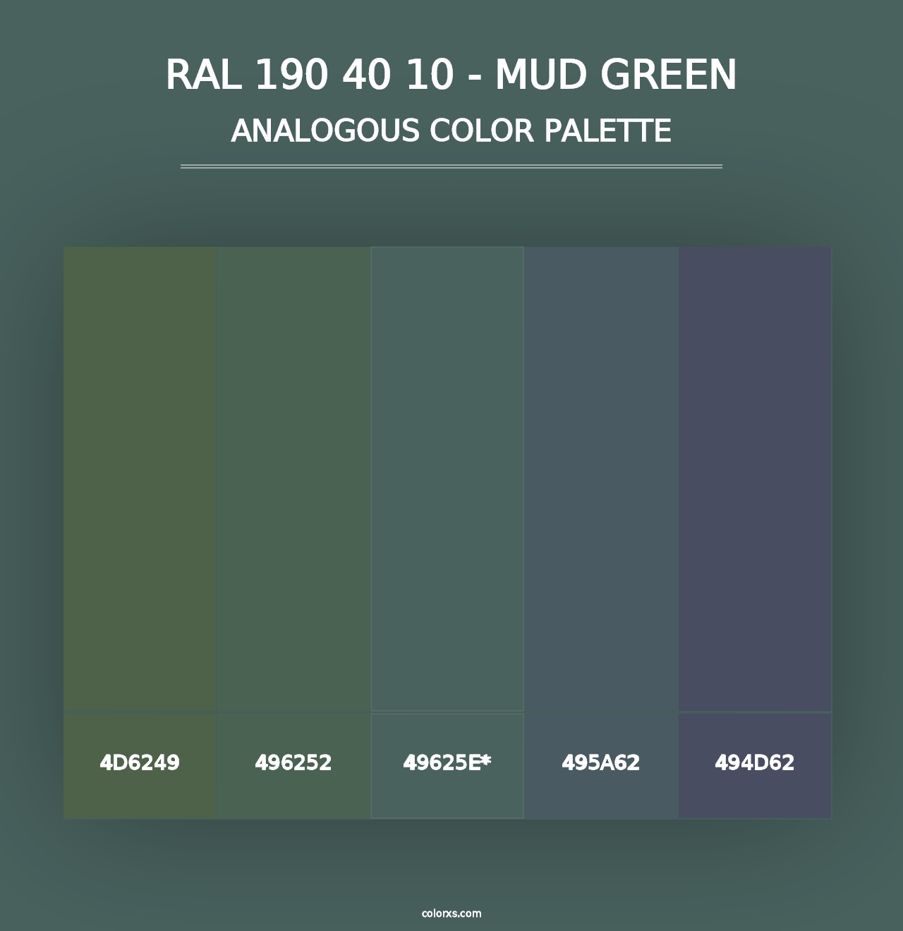 RAL 190 40 10 - Mud Green - Analogous Color Palette