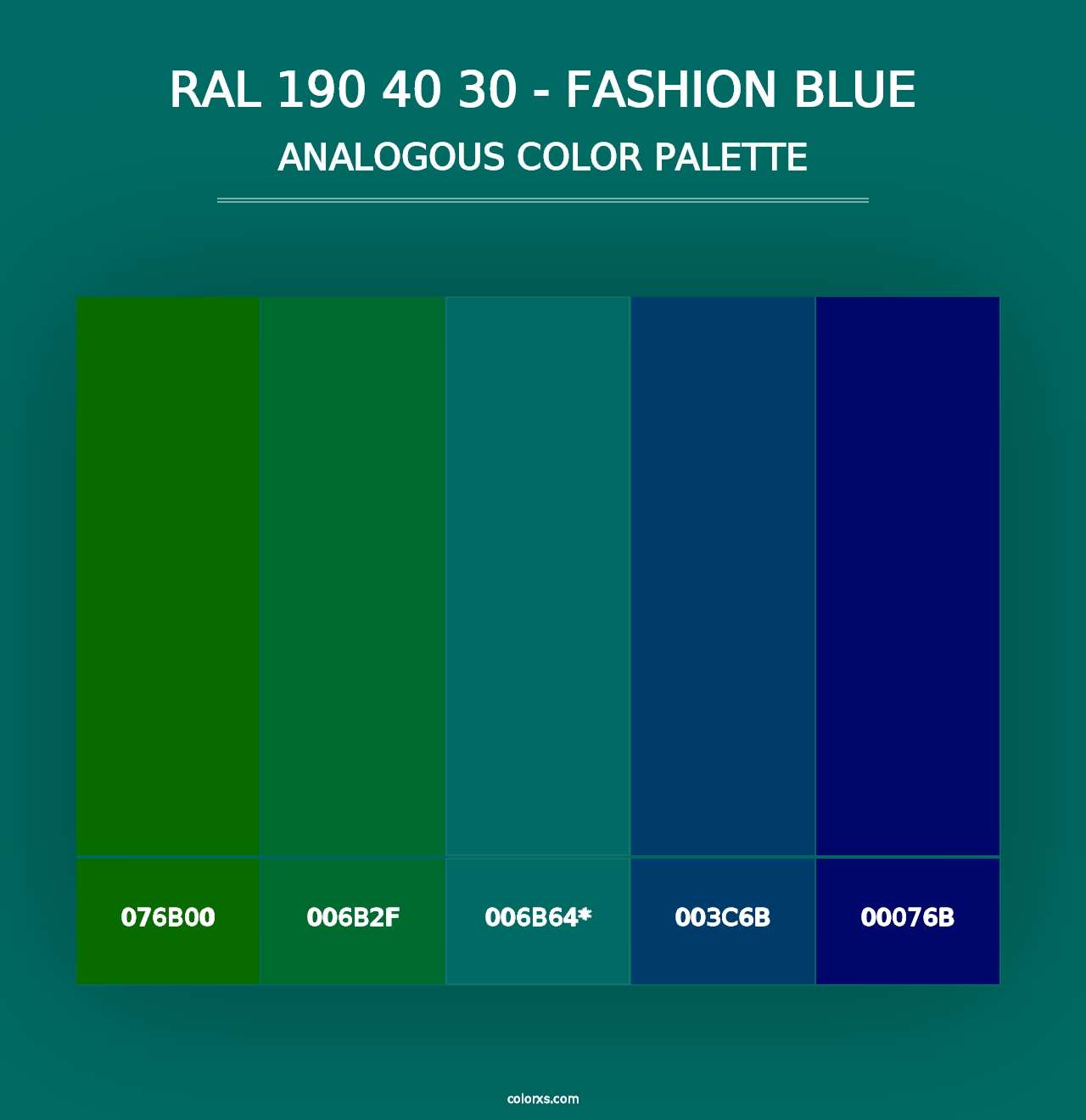 RAL 190 40 30 - Fashion Blue - Analogous Color Palette