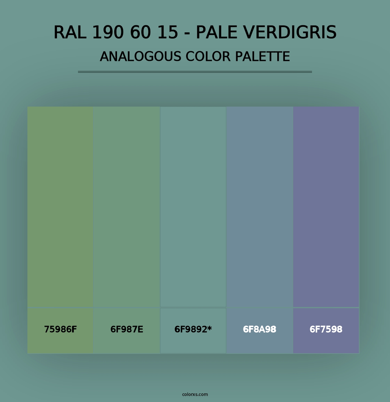 RAL 190 60 15 - Pale Verdigris - Analogous Color Palette