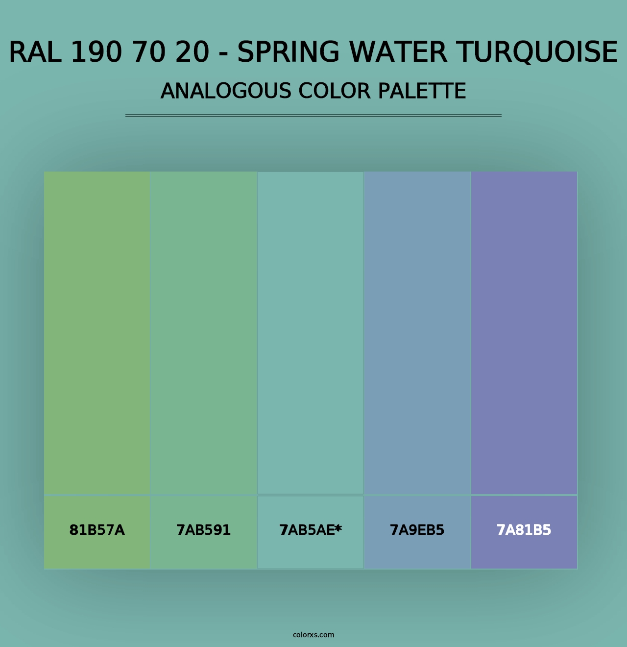 RAL 190 70 20 - Spring Water Turquoise - Analogous Color Palette