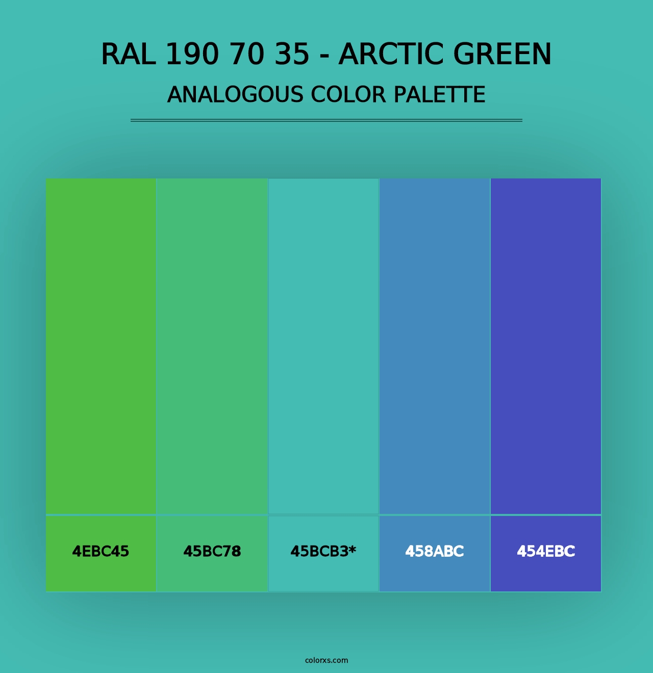 RAL 190 70 35 - Arctic Green - Analogous Color Palette