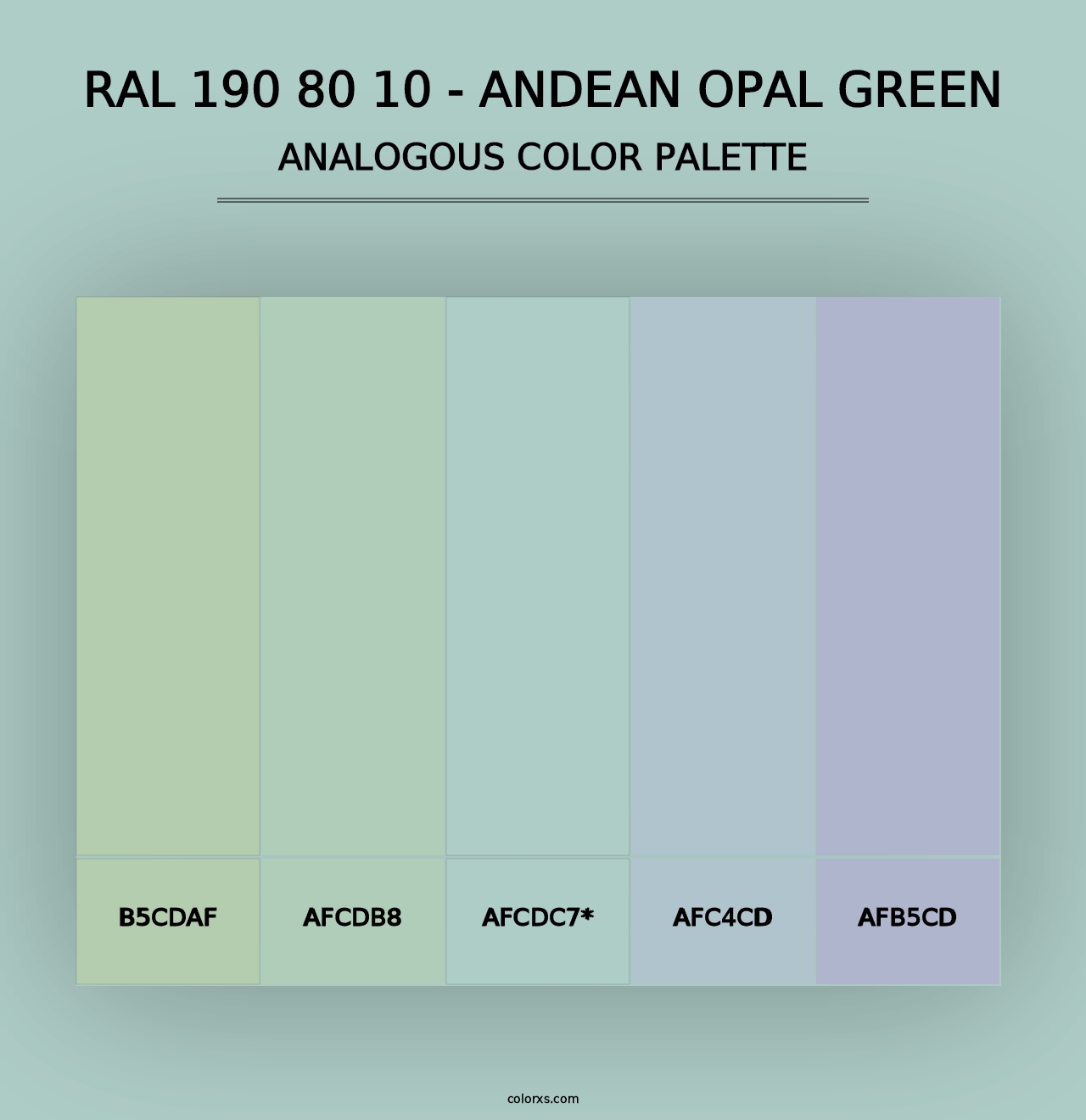 RAL 190 80 10 - Andean Opal Green - Analogous Color Palette