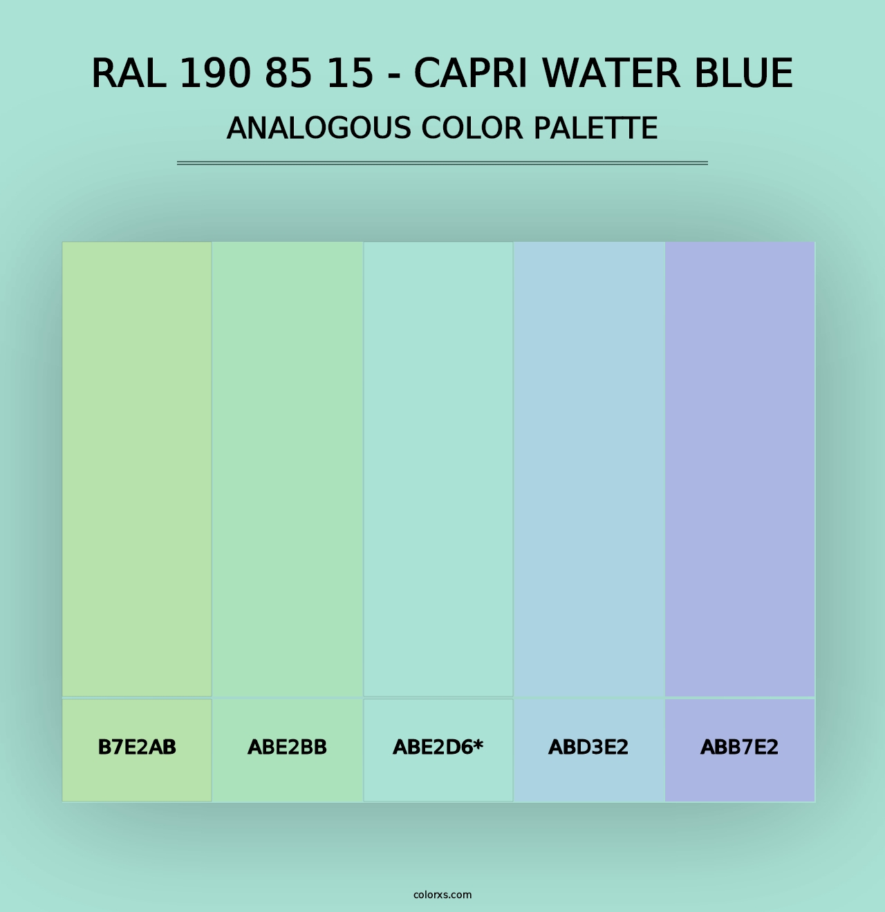 RAL 190 85 15 - Capri Water Blue - Analogous Color Palette