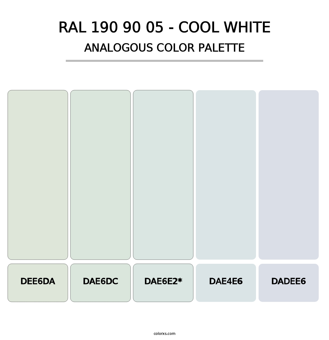 RAL 190 90 05 - Cool White - Analogous Color Palette