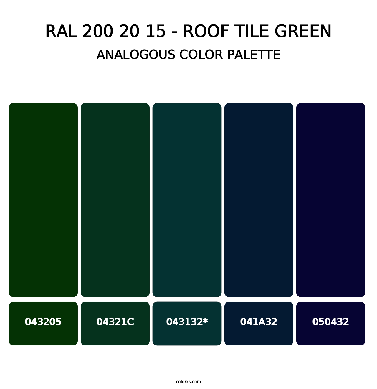 RAL 200 20 15 - Roof Tile Green - Analogous Color Palette