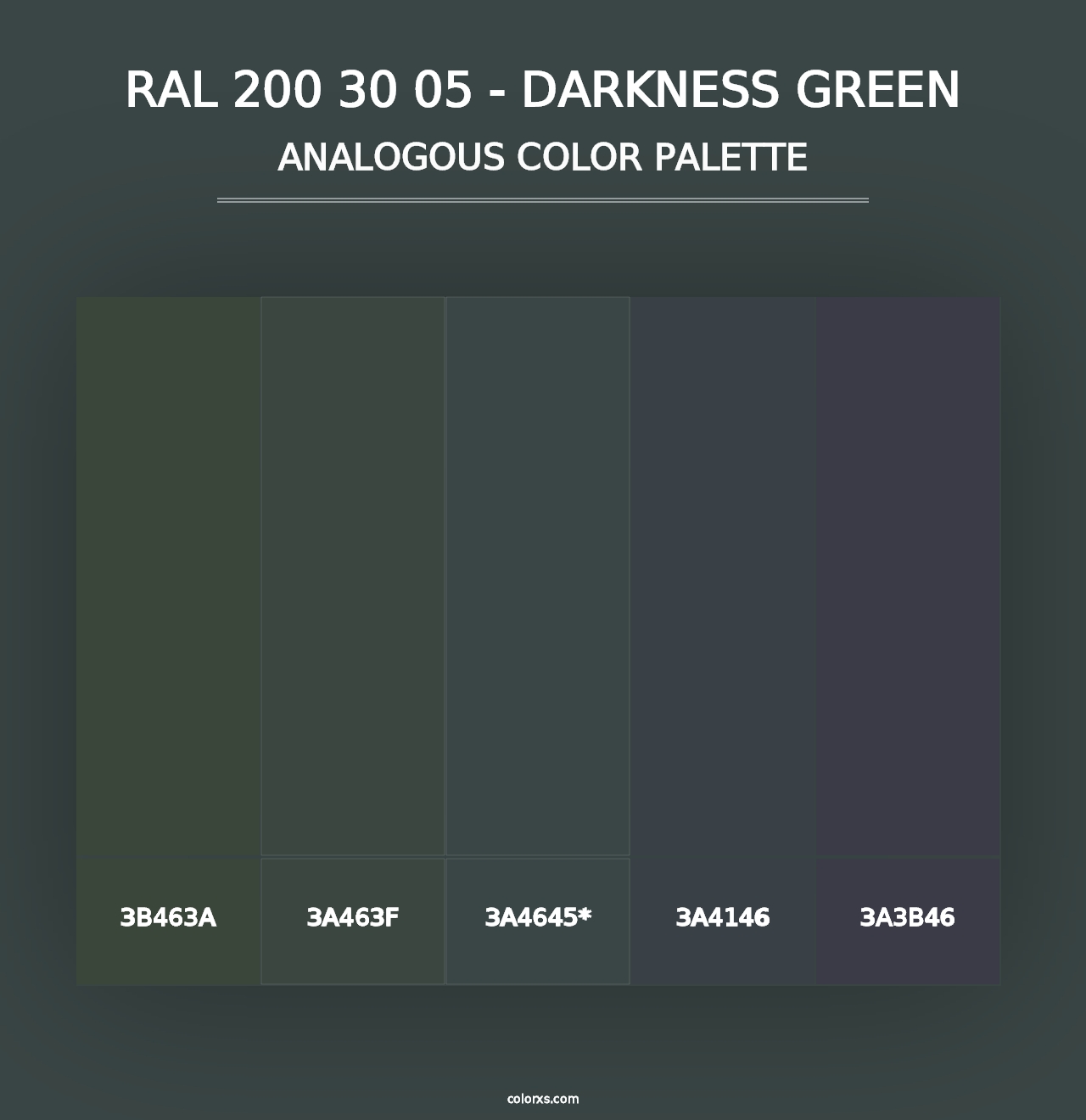 RAL 200 30 05 - Darkness Green - Analogous Color Palette