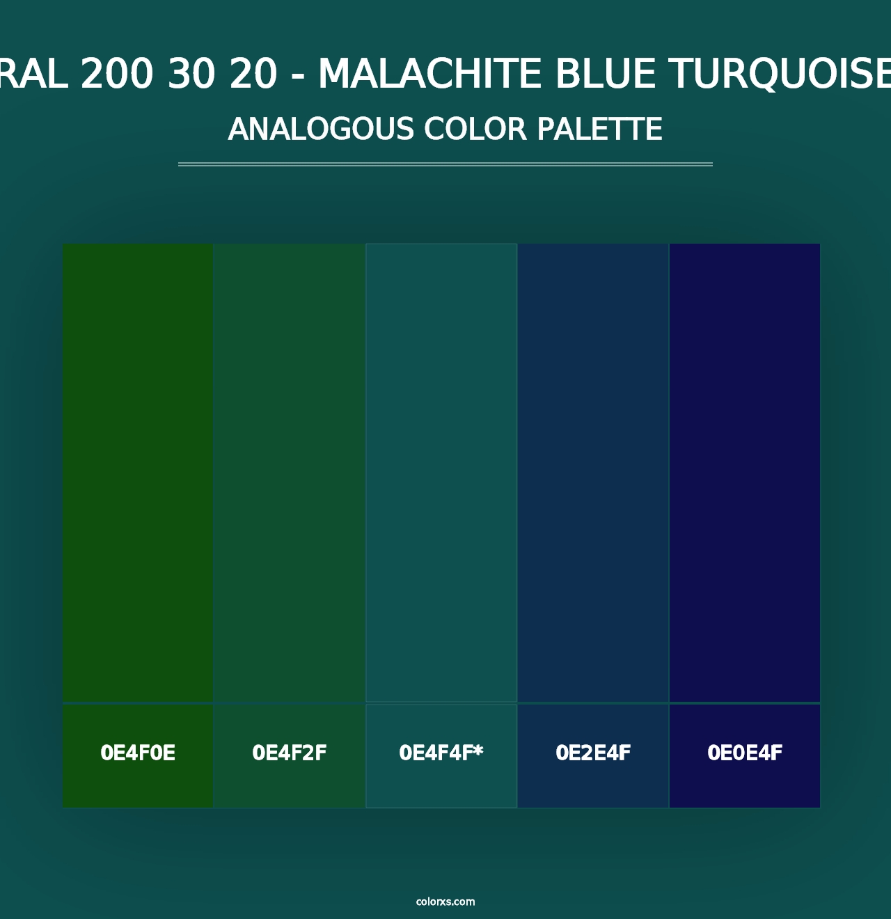 RAL 200 30 20 - Malachite Blue Turquoise - Analogous Color Palette