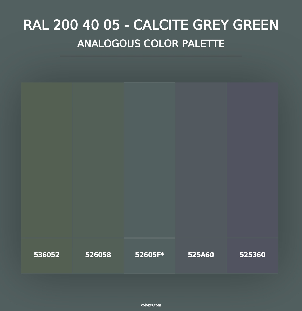 RAL 200 40 05 - Calcite Grey Green - Analogous Color Palette