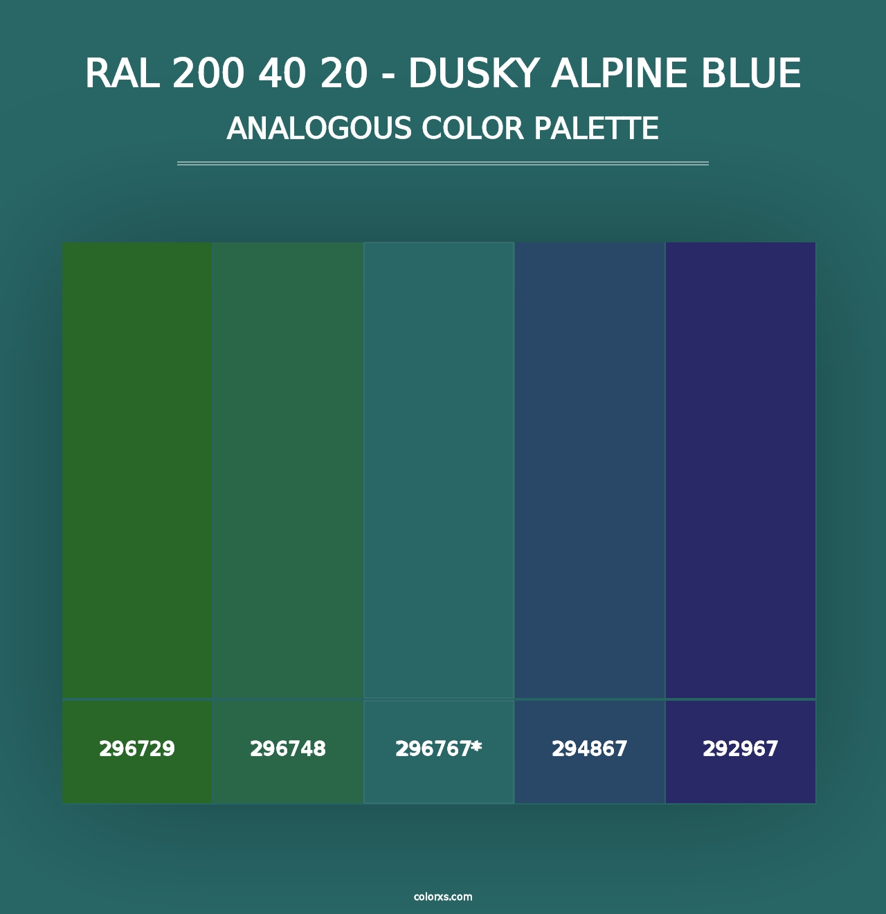 RAL 200 40 20 - Dusky Alpine Blue - Analogous Color Palette