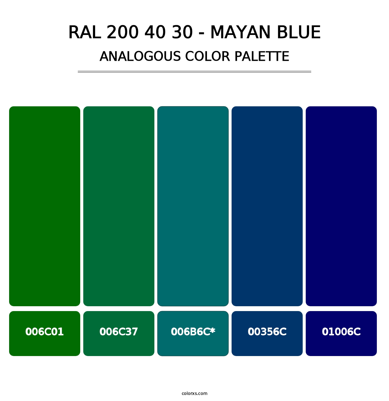 RAL 200 40 30 - Mayan Blue - Analogous Color Palette