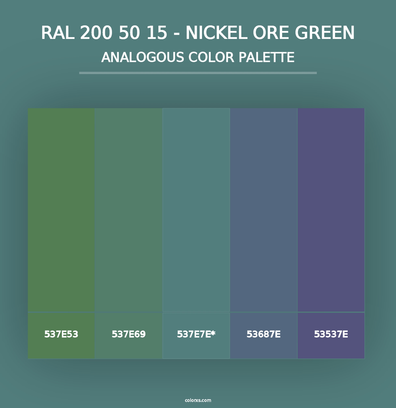 RAL 200 50 15 - Nickel Ore Green - Analogous Color Palette