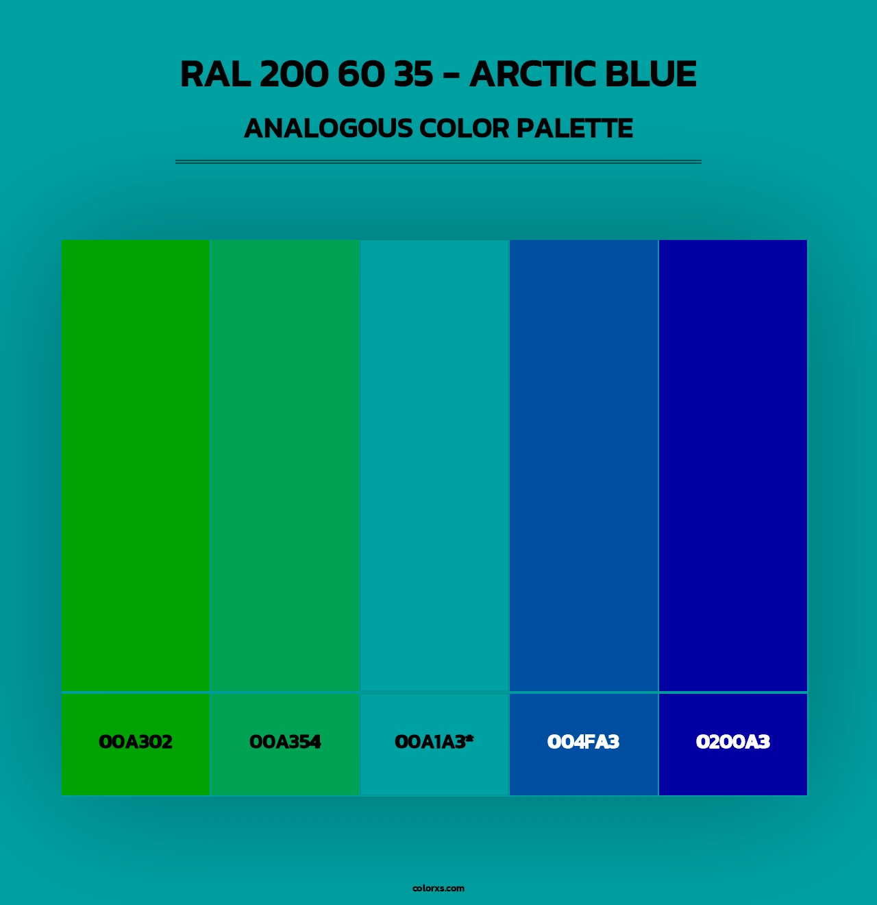 RAL 200 60 35 - Arctic Blue - Analogous Color Palette