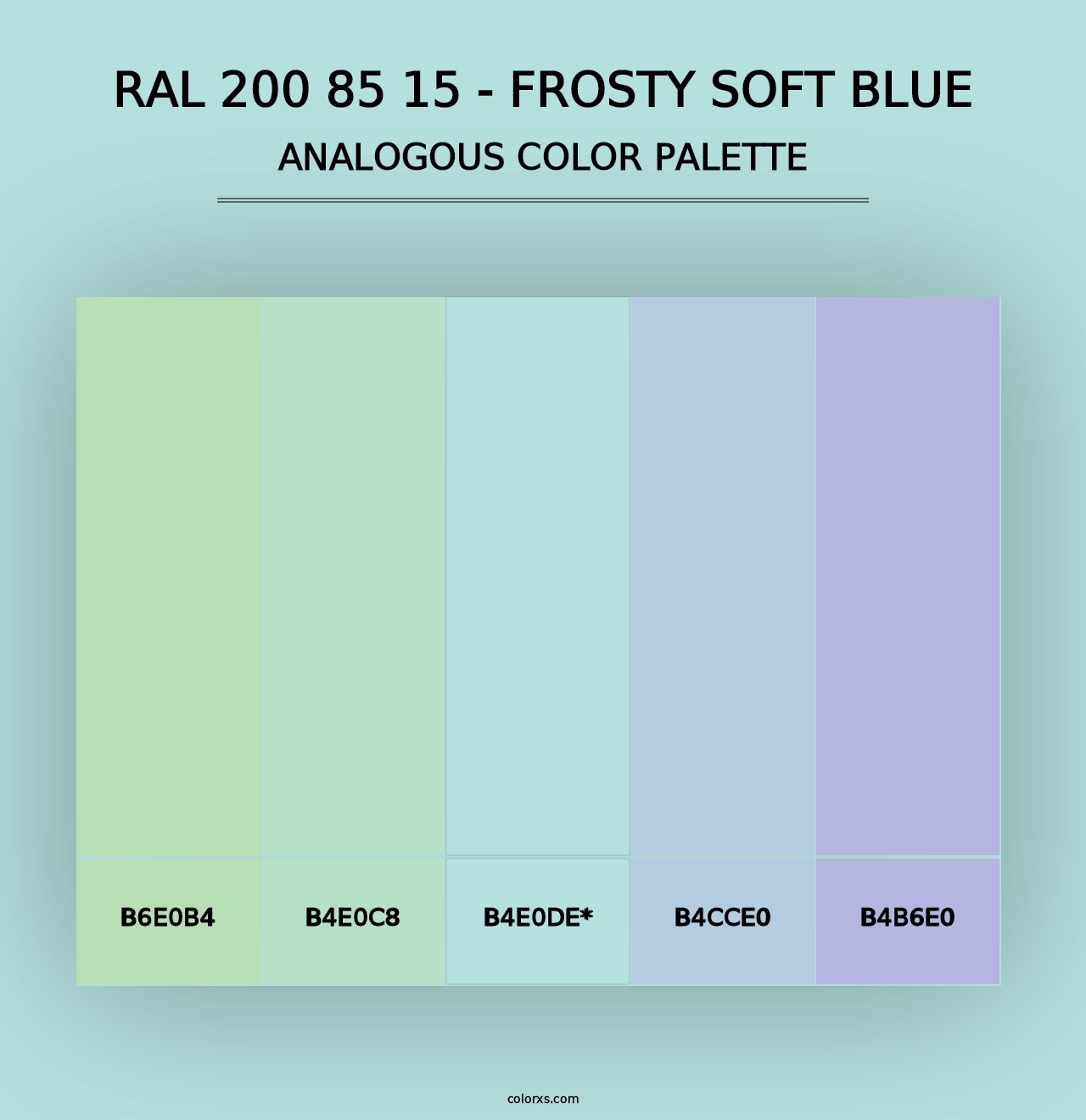 RAL 200 85 15 - Frosty Soft Blue - Analogous Color Palette