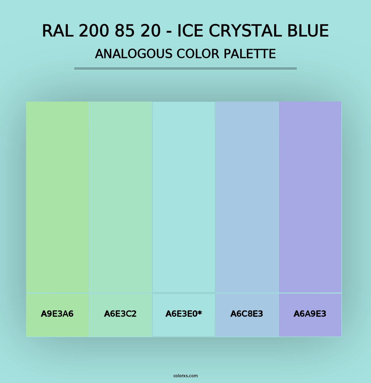 RAL 200 85 20 - Ice Crystal Blue - Analogous Color Palette