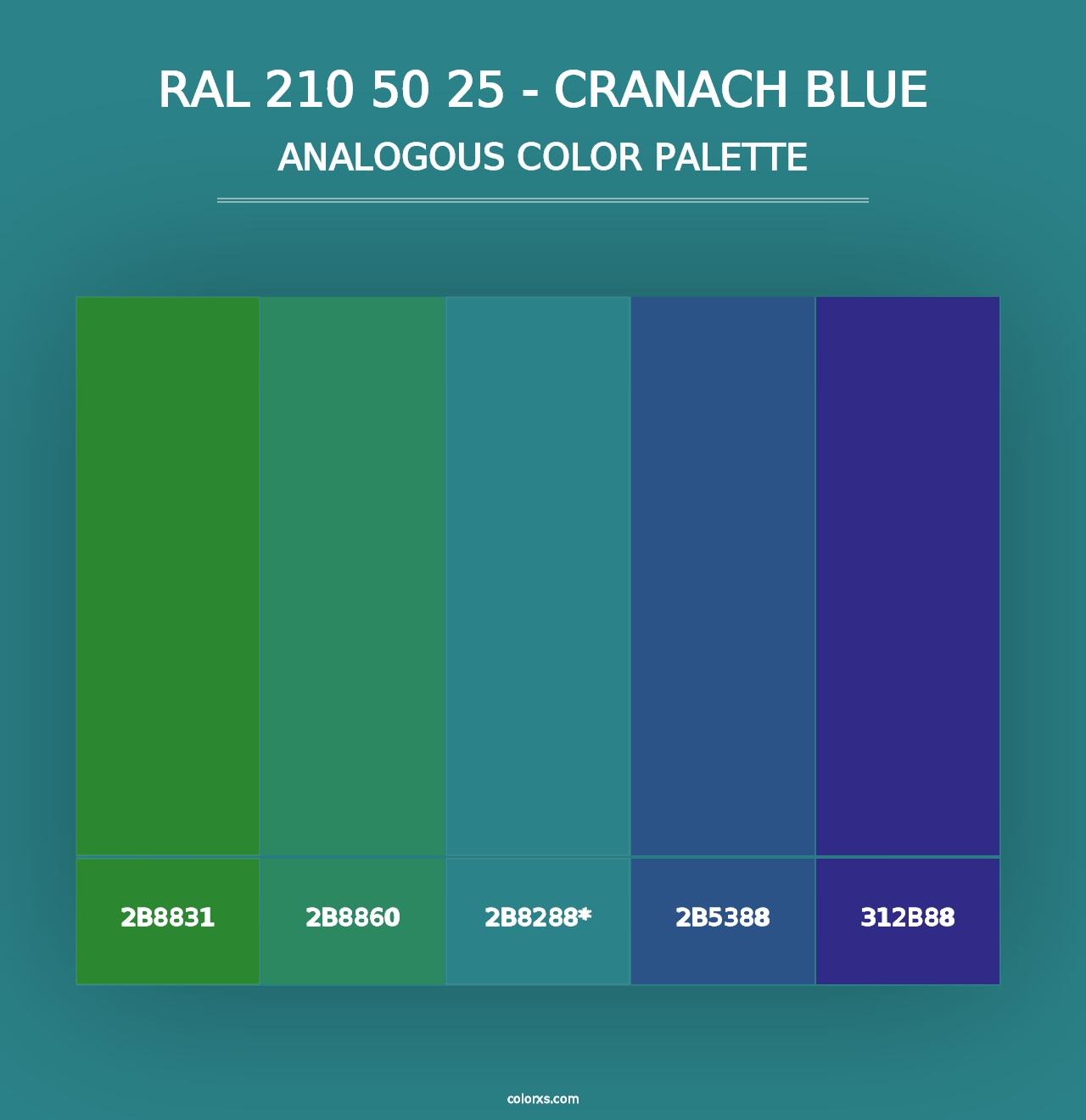 RAL 210 50 25 - Cranach Blue - Analogous Color Palette