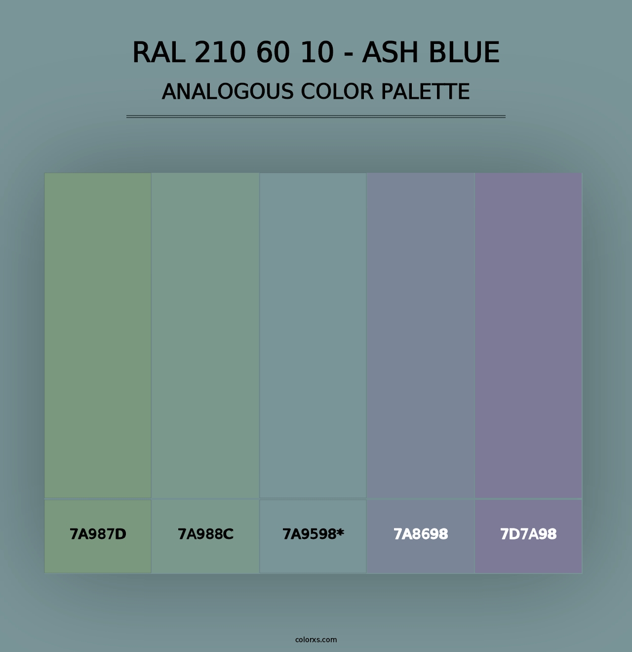 RAL 210 60 10 - Ash Blue - Analogous Color Palette