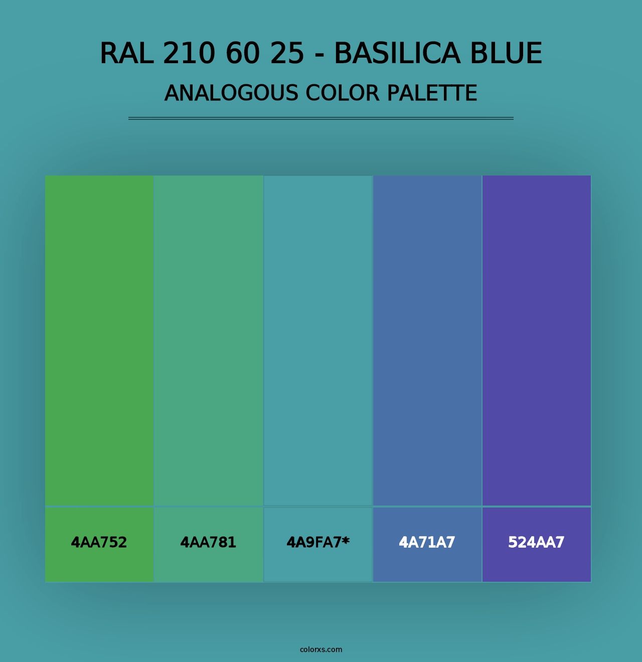 RAL 210 60 25 - Basilica Blue - Analogous Color Palette