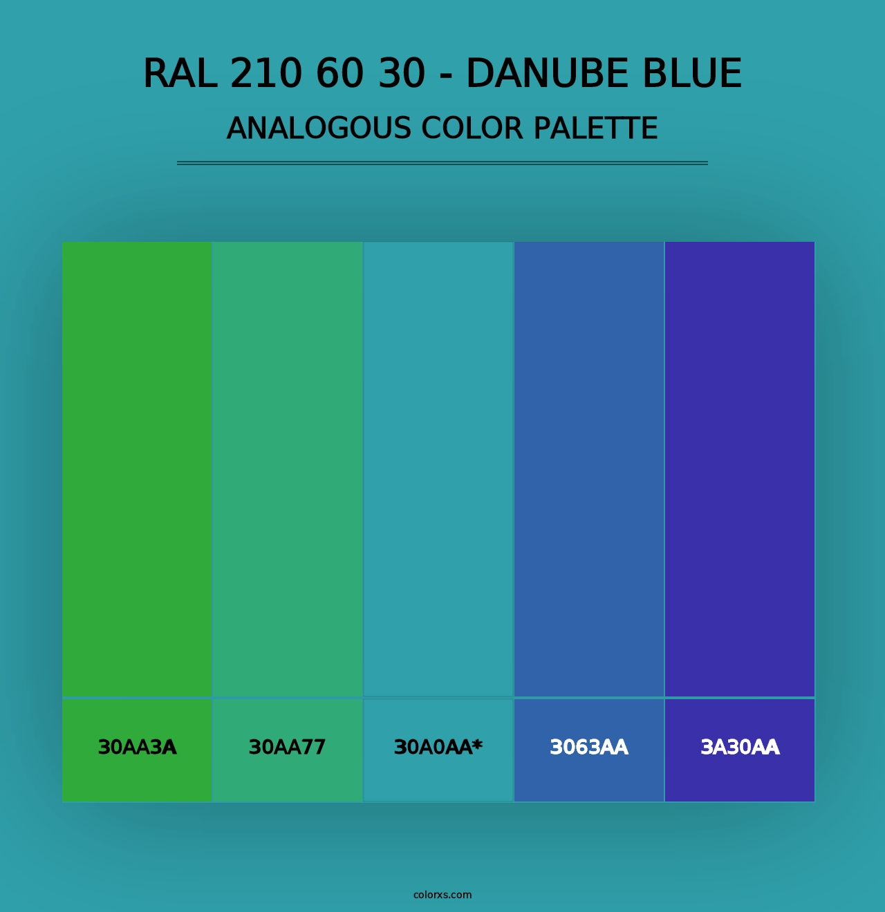 RAL 210 60 30 - Danube Blue - Analogous Color Palette