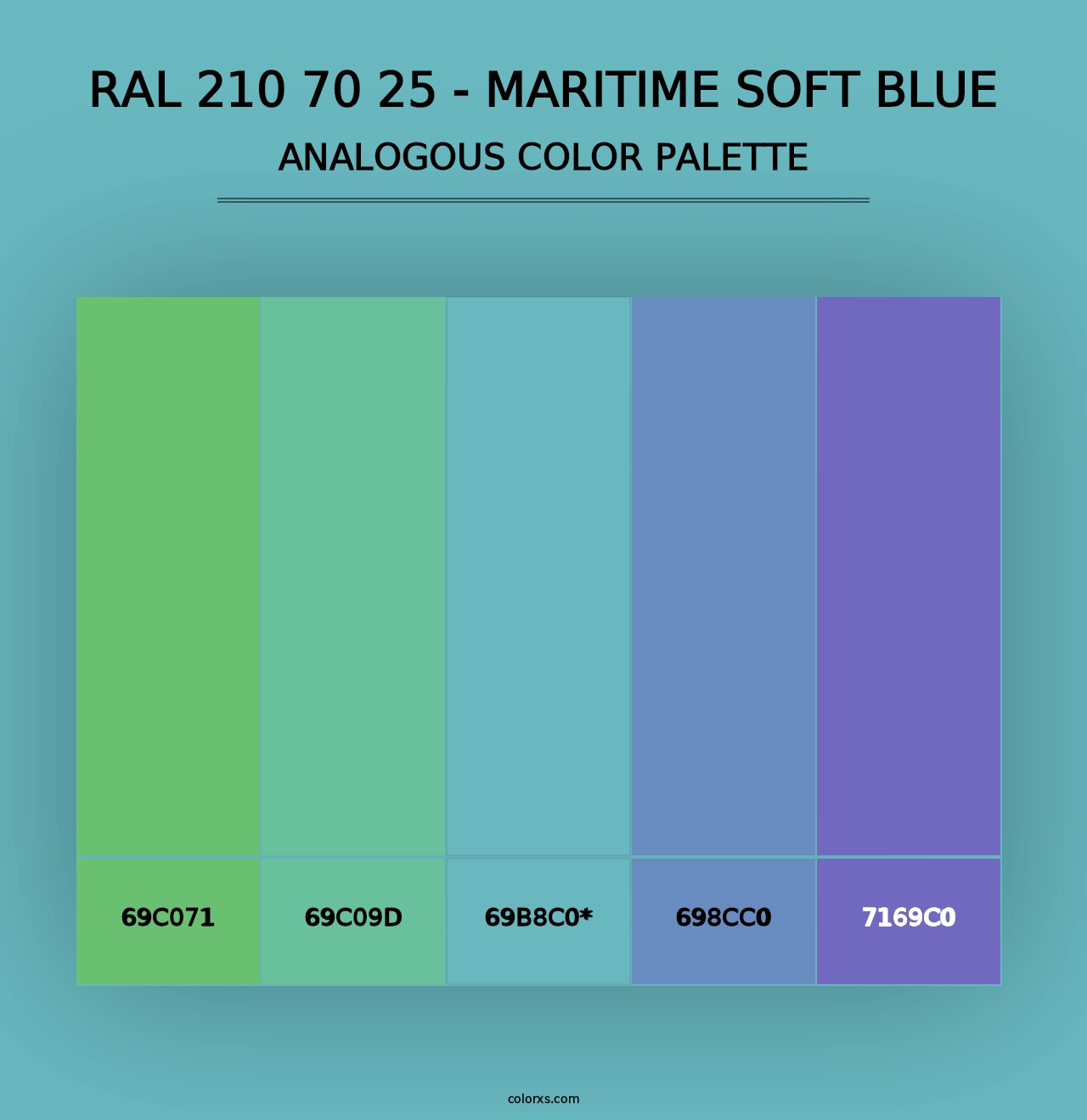 RAL 210 70 25 - Maritime Soft Blue - Analogous Color Palette