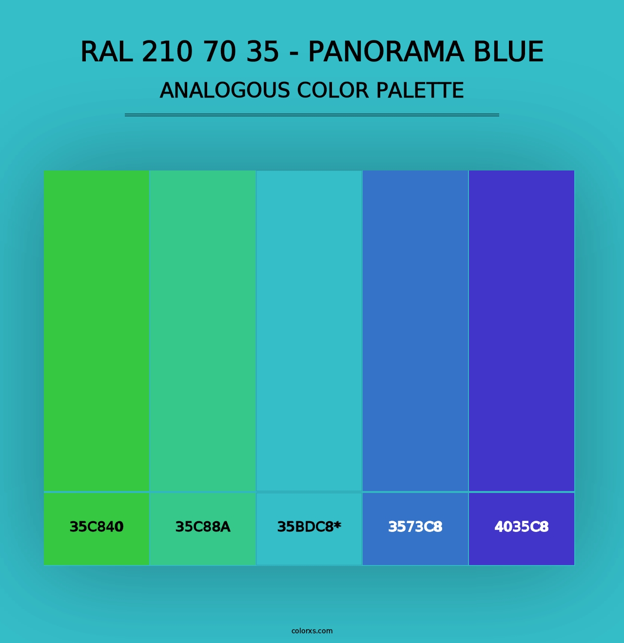 RAL 210 70 35 - Panorama Blue - Analogous Color Palette