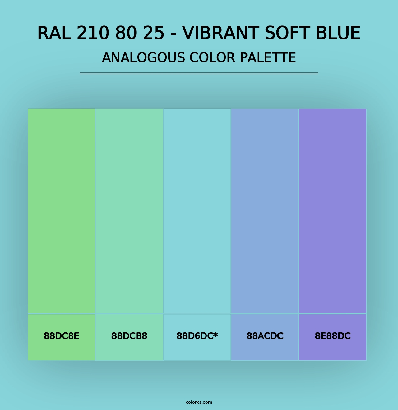 RAL 210 80 25 - Vibrant Soft Blue - Analogous Color Palette