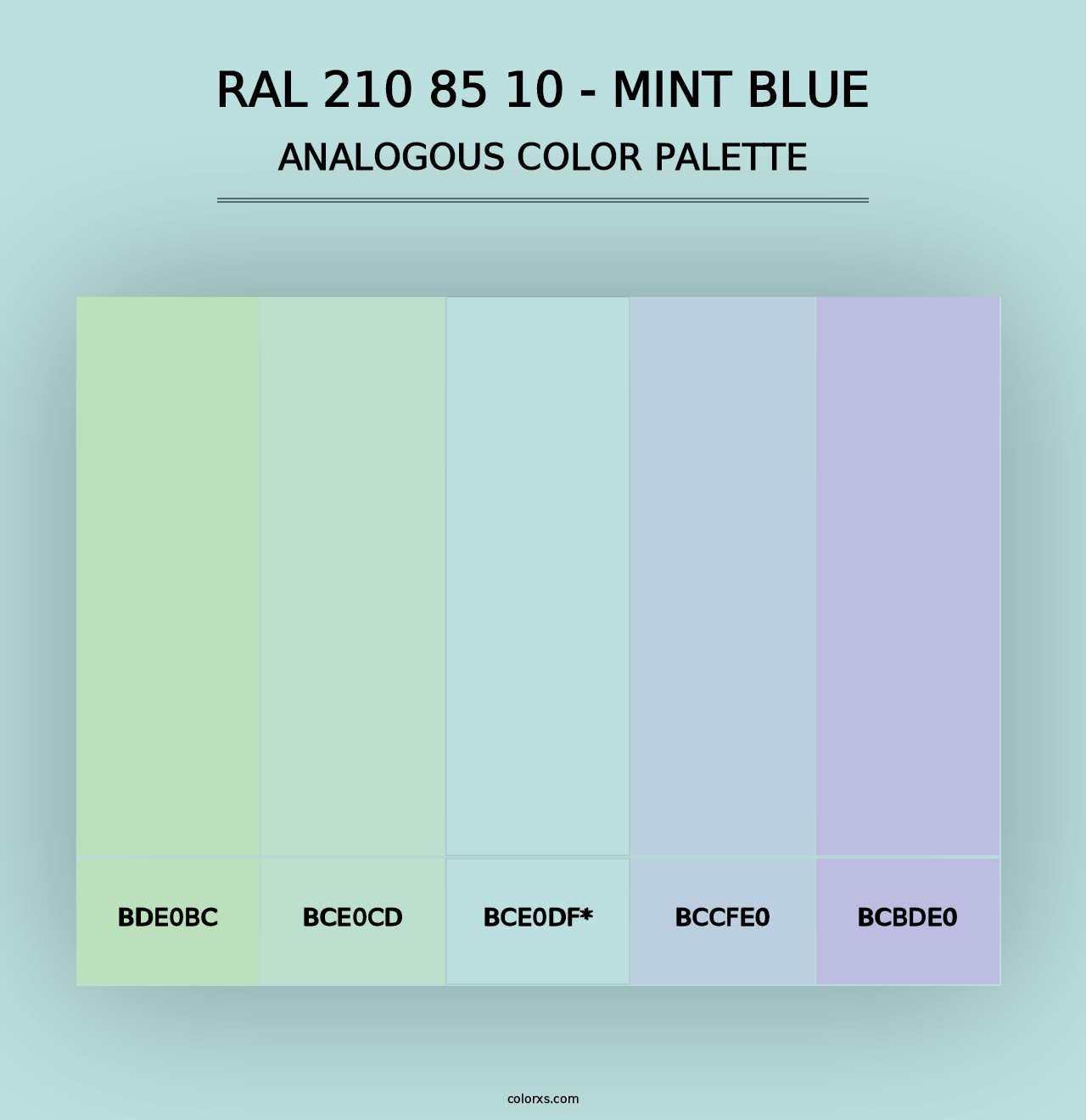 RAL 210 85 10 - Mint Blue - Analogous Color Palette