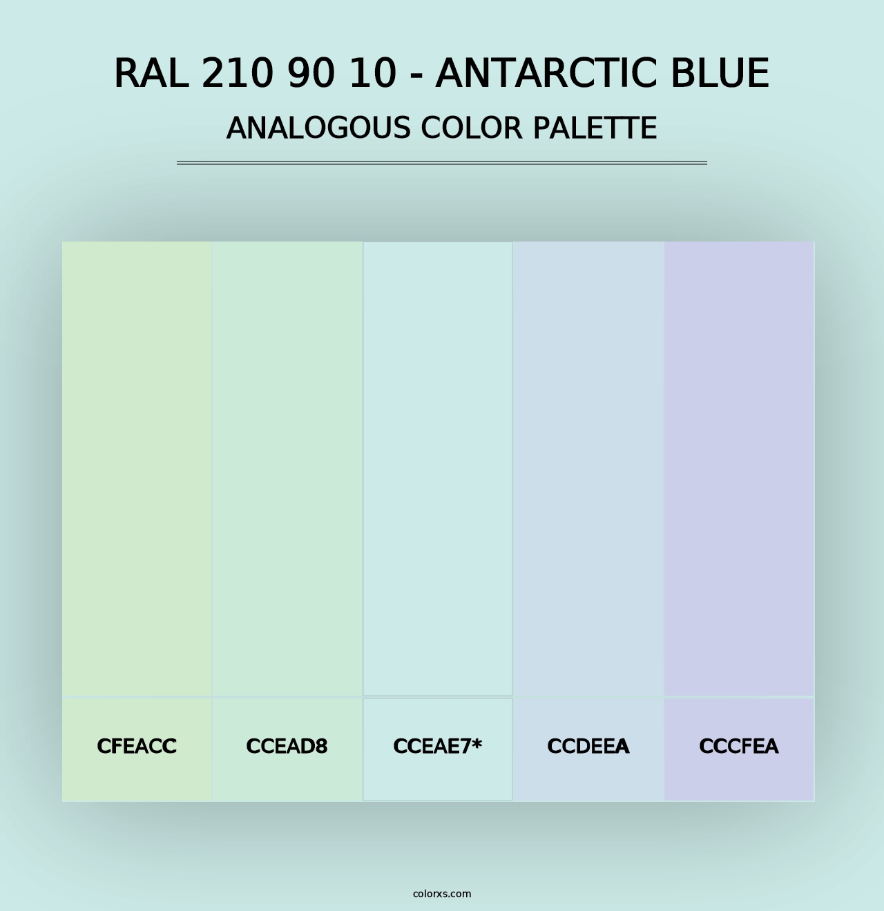 RAL 210 90 10 - Antarctic Blue - Analogous Color Palette