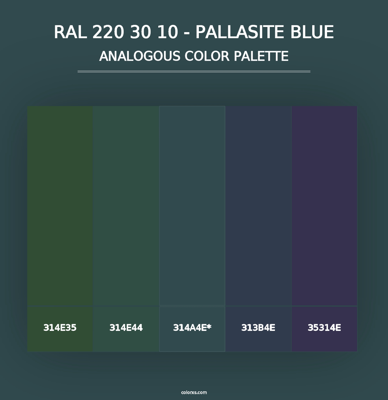 RAL 220 30 10 - Pallasite Blue - Analogous Color Palette