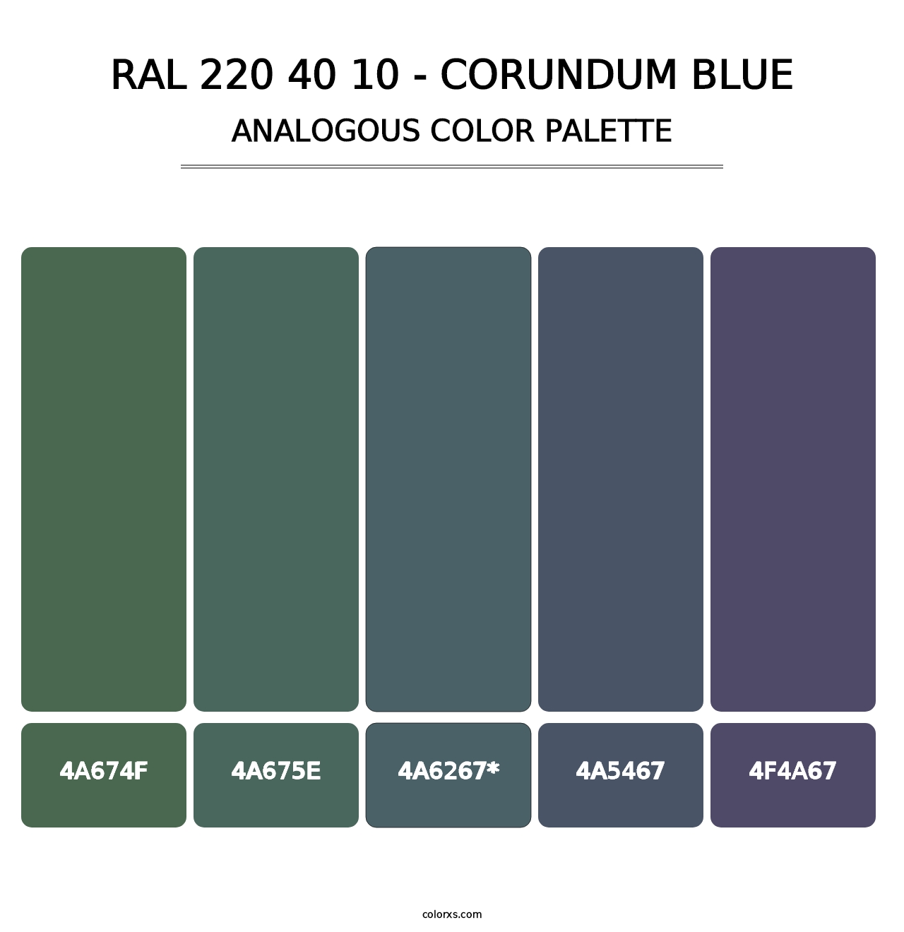 RAL 220 40 10 - Corundum Blue - Analogous Color Palette