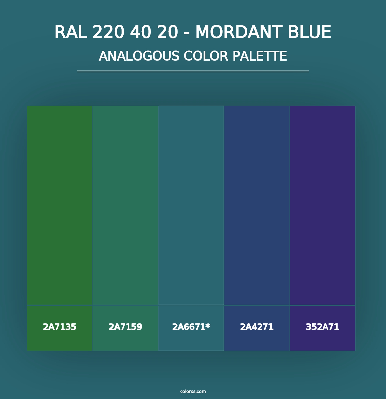 RAL 220 40 20 - Mordant Blue - Analogous Color Palette