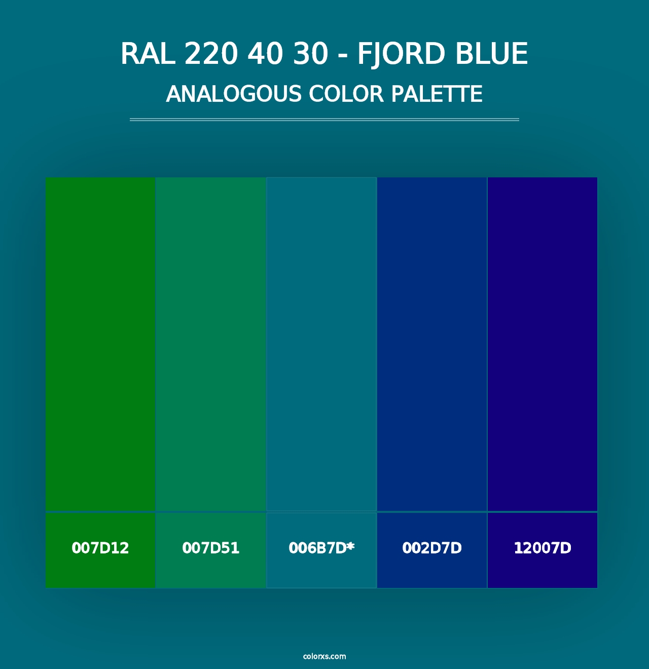 RAL 220 40 30 - Fjord Blue - Analogous Color Palette