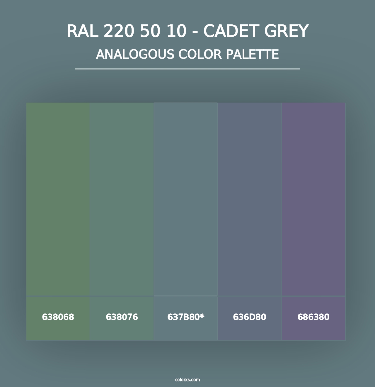 RAL 220 50 10 - Cadet Grey - Analogous Color Palette