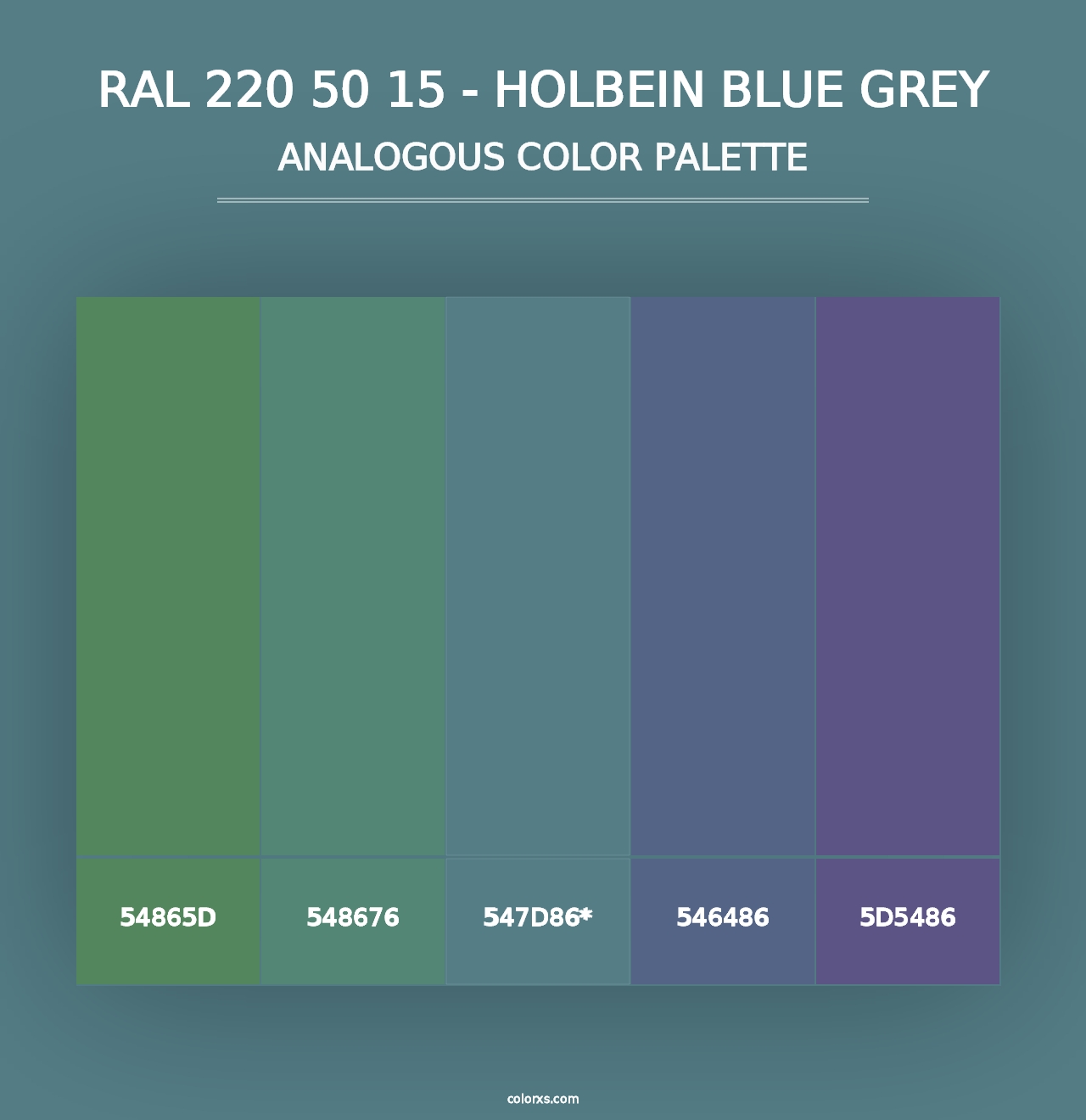 RAL 220 50 15 - Holbein Blue Grey - Analogous Color Palette