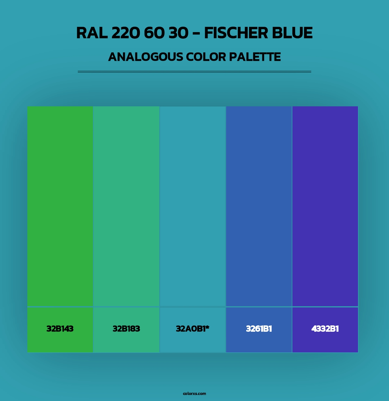 RAL 220 60 30 - Fischer Blue - Analogous Color Palette