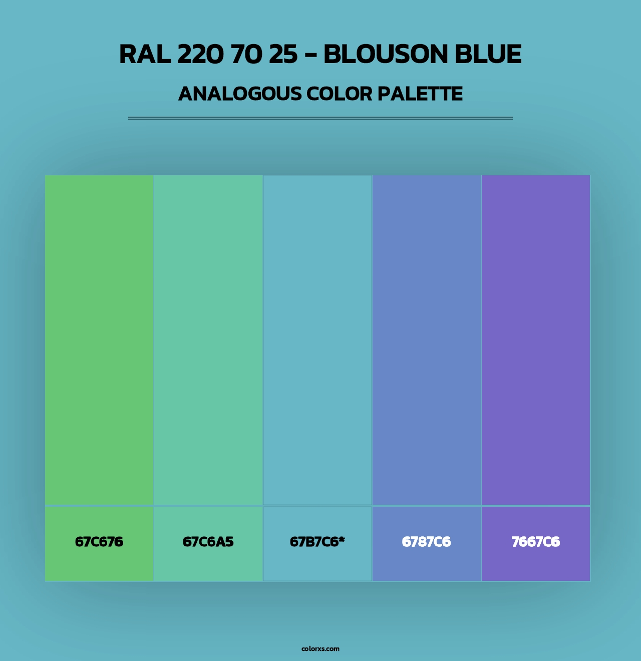 RAL 220 70 25 - Blouson Blue - Analogous Color Palette