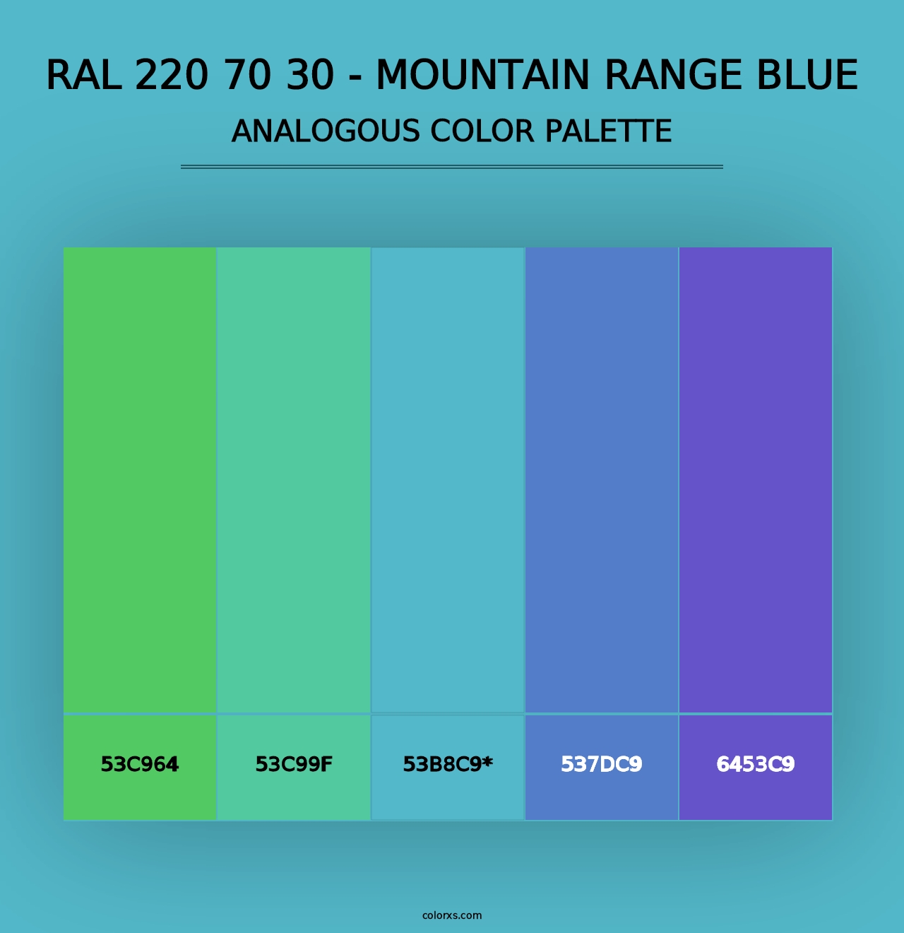 RAL 220 70 30 - Mountain Range Blue - Analogous Color Palette