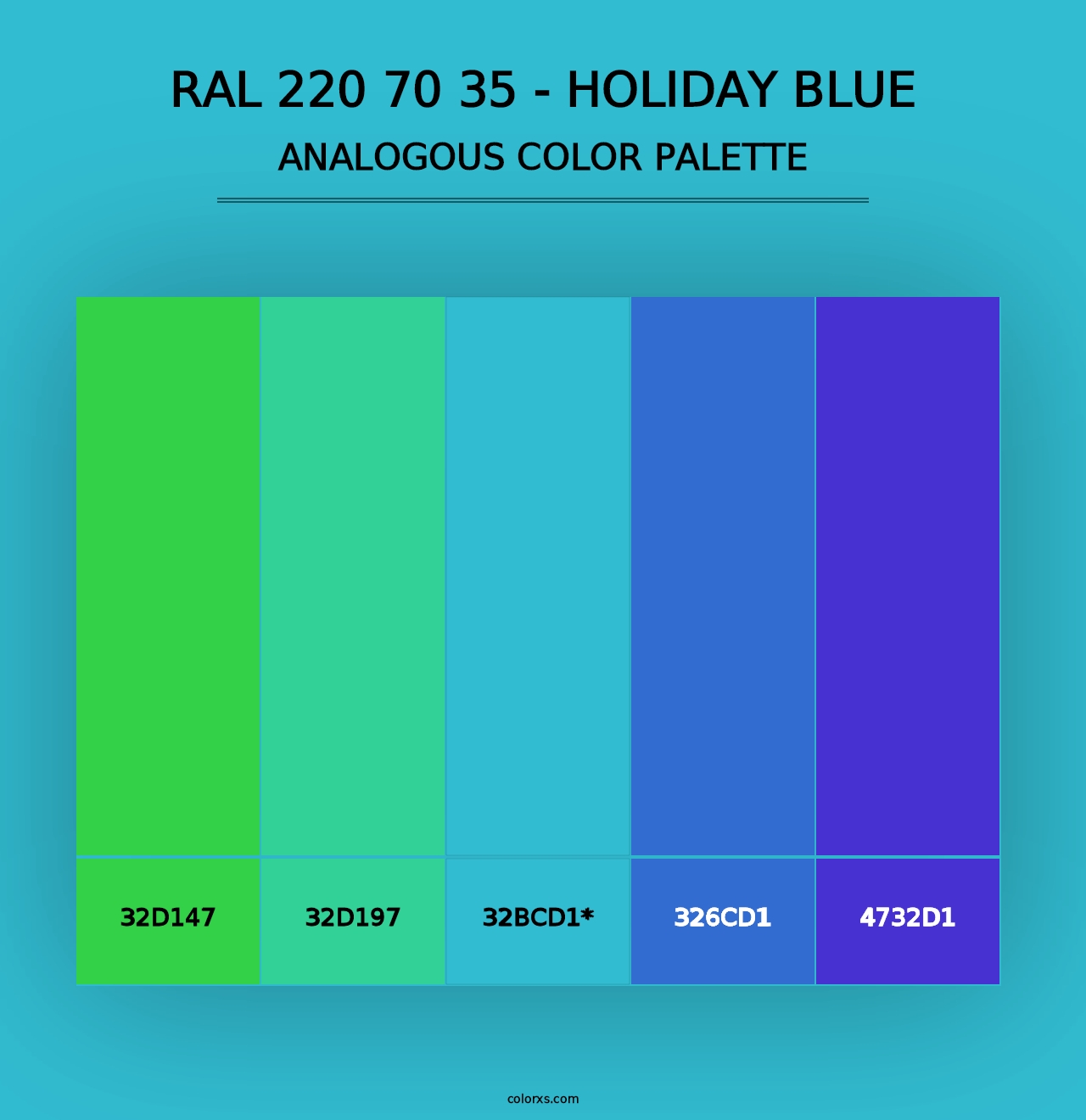 RAL 220 70 35 - Holiday Blue - Analogous Color Palette