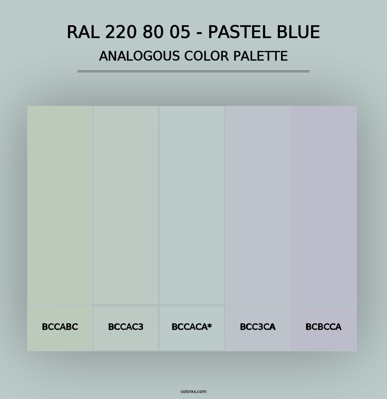 RAL 220 80 05 - Pastel Blue - Analogous Color Palette