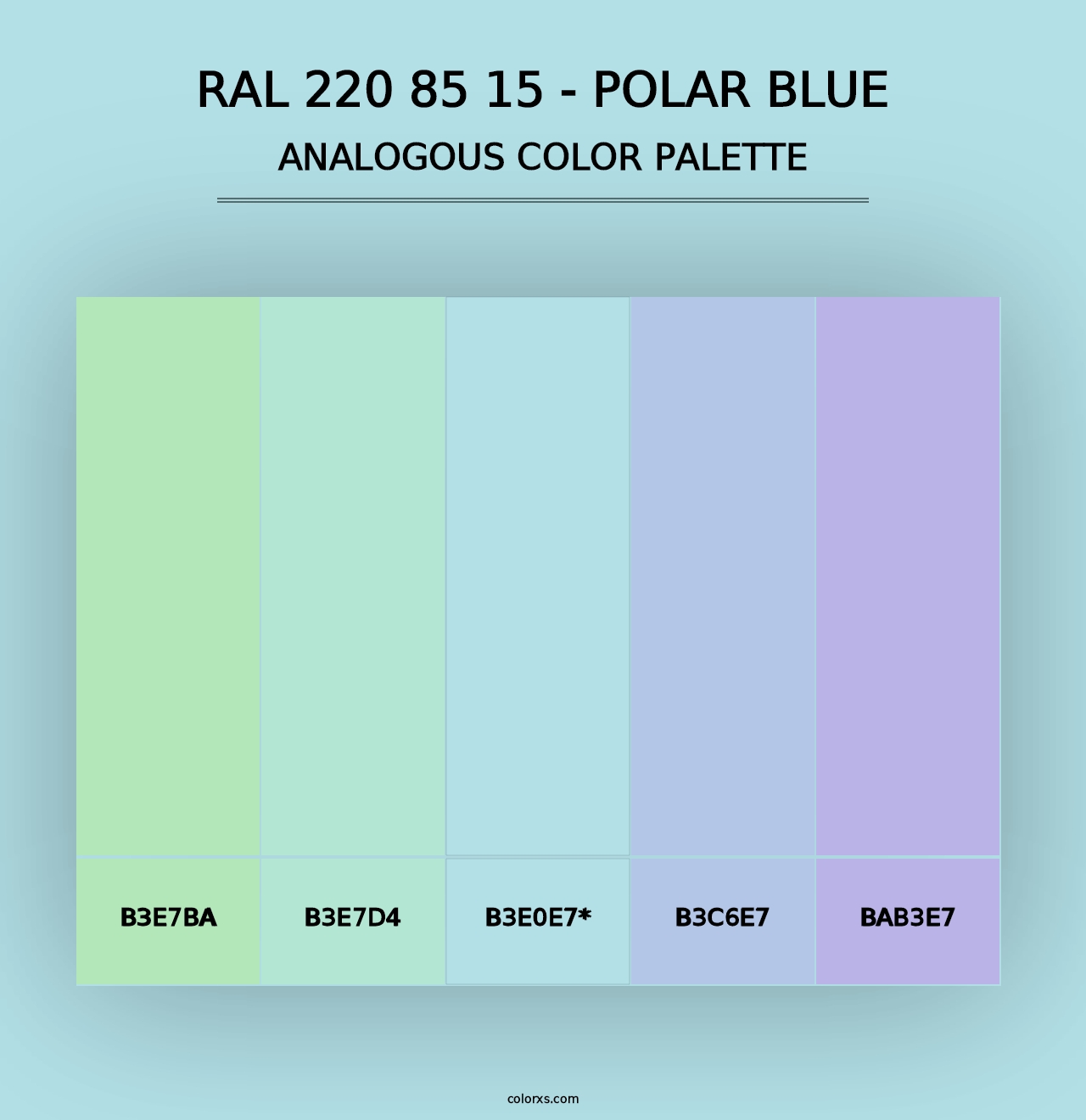 RAL 220 85 15 - Polar Blue - Analogous Color Palette