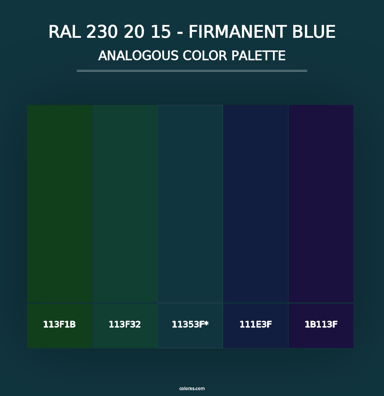 RAL 230 20 15 - Firmanent Blue - Analogous Color Palette