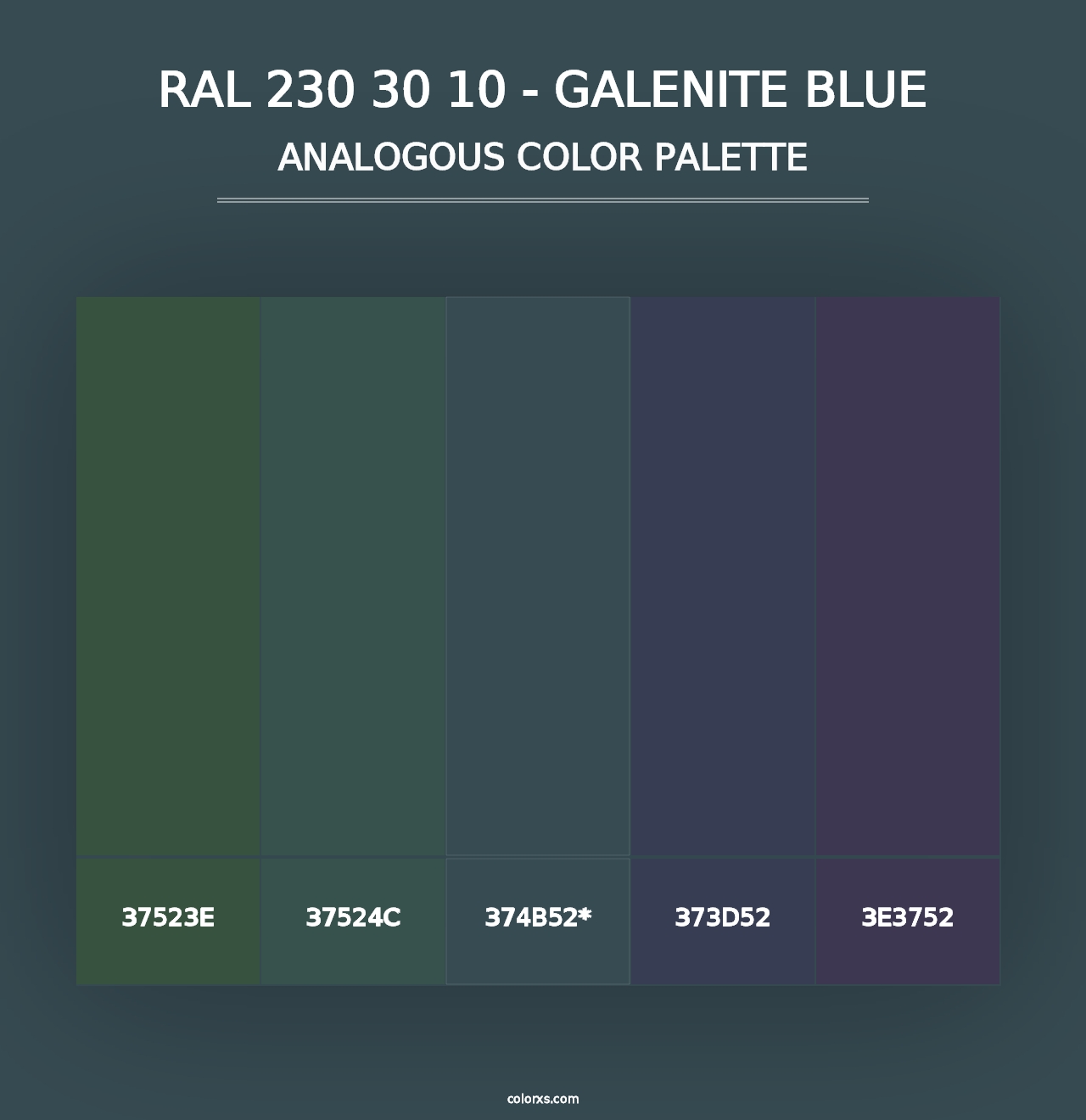 RAL 230 30 10 - Galenite Blue - Analogous Color Palette