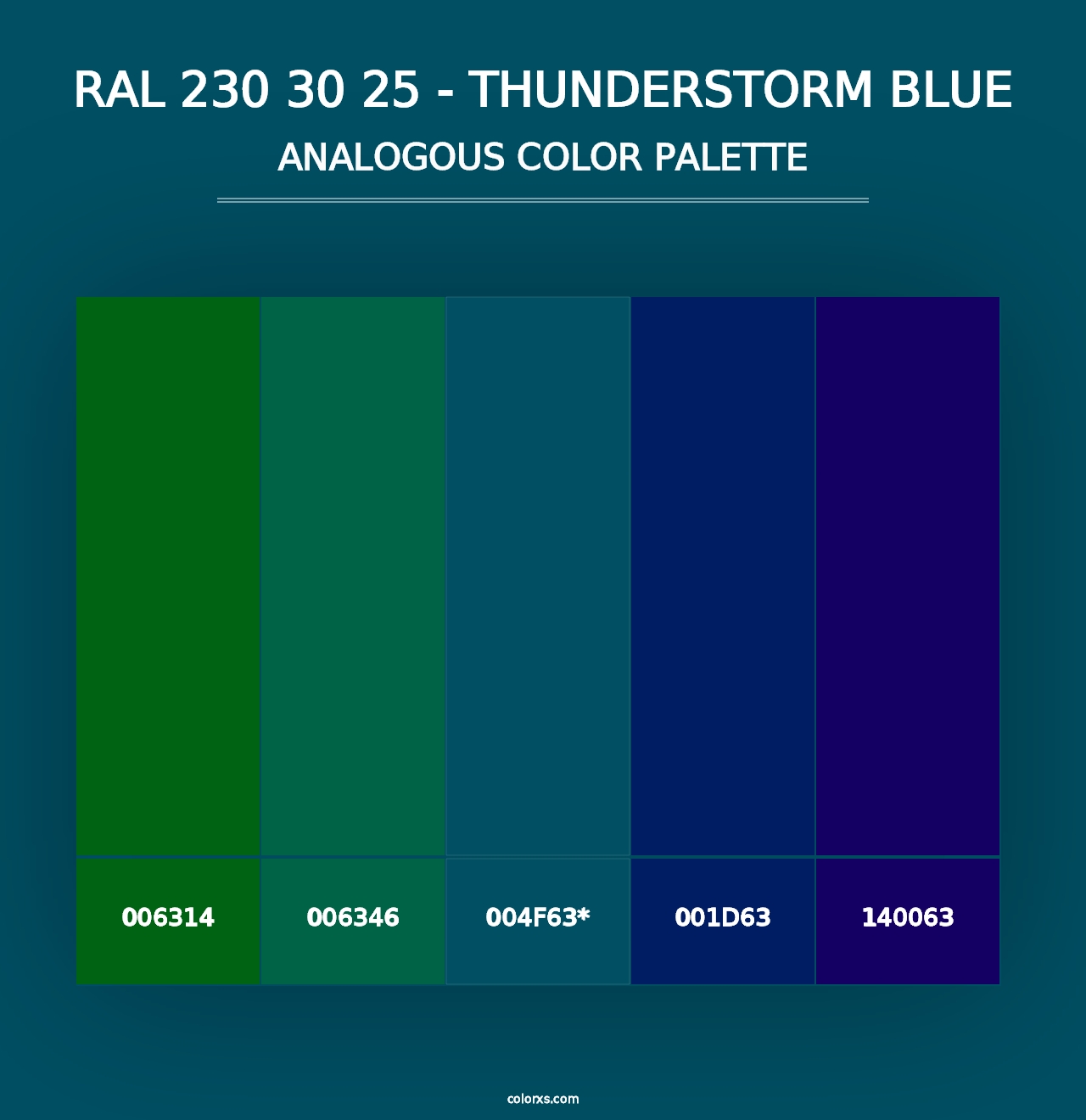 RAL 230 30 25 - Thunderstorm Blue - Analogous Color Palette