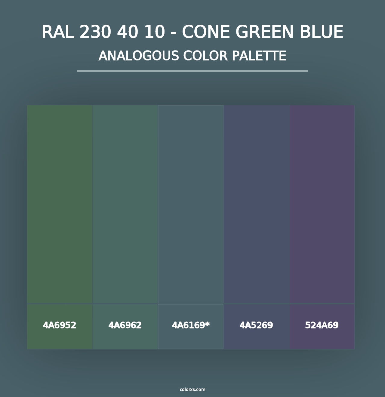 RAL 230 40 10 - Cone Green Blue - Analogous Color Palette