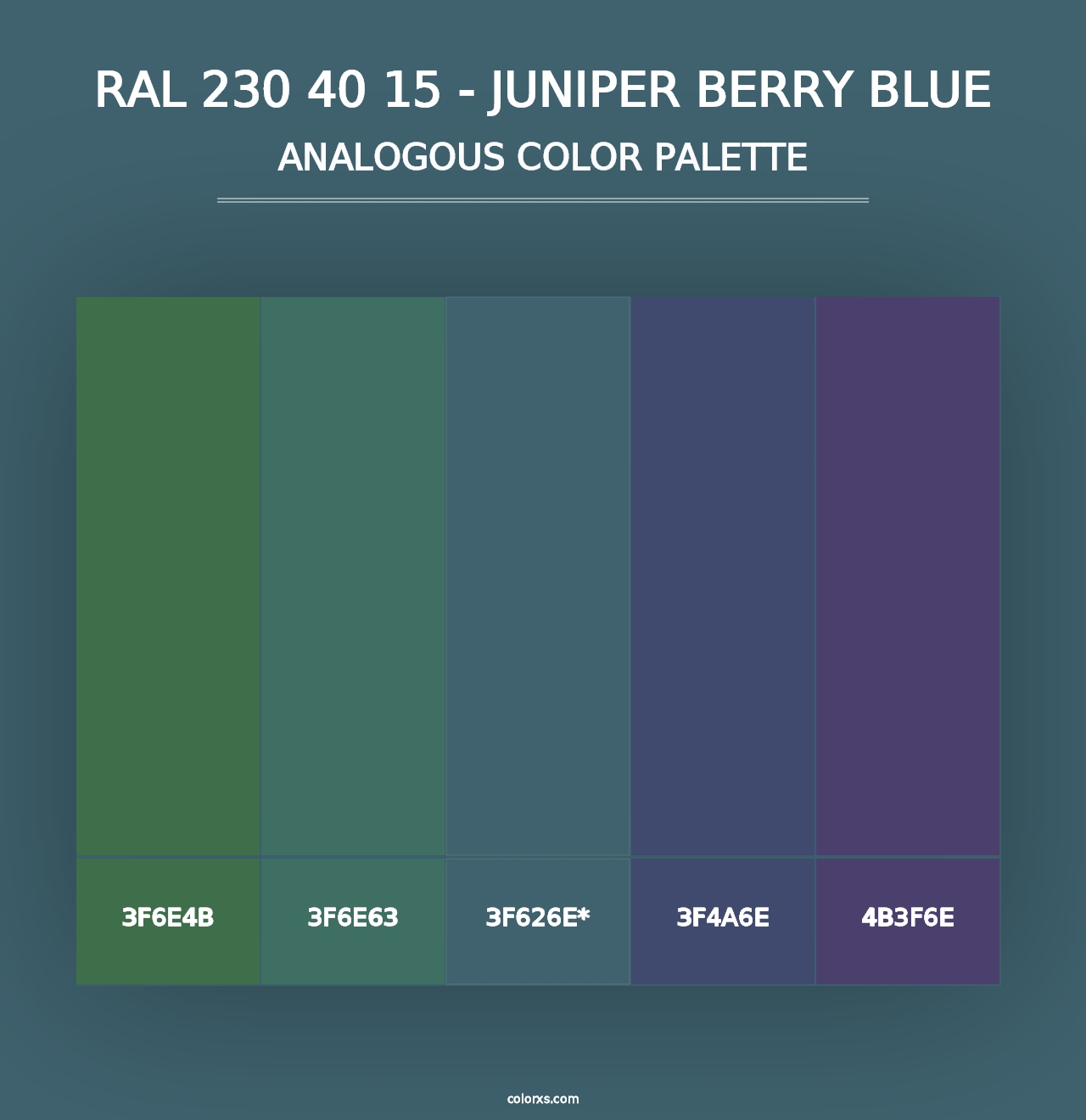 RAL 230 40 15 - Juniper Berry Blue - Analogous Color Palette