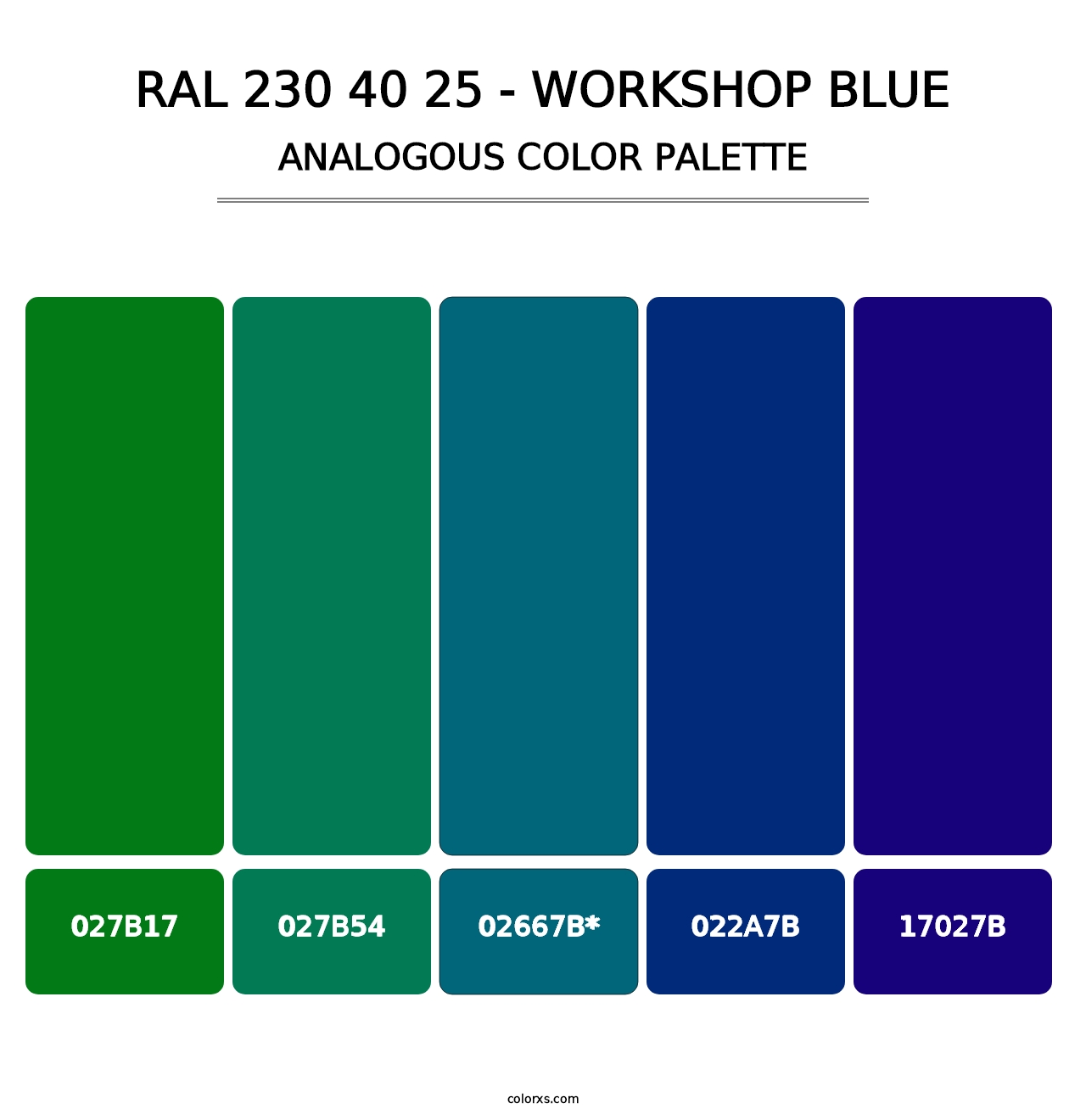 RAL 230 40 25 - Workshop Blue - Analogous Color Palette